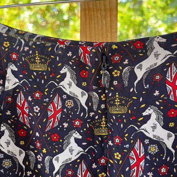 Boden Women's Navy Union Jack Midi Skirt 6R - Picture 5 of 8